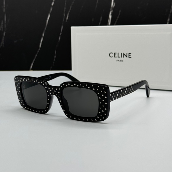 NEW CL4213IS 01A CELINE BLACK GREY OVERSIZED SQUARE WOMEN CELINE SUNGLASSES - Picture 2 of 11
